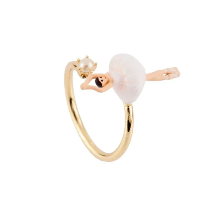 Les Nereides Rings Les Nereides Adjustable Ring With Mini Ballerina In A White Tutu Les Nereides Rings Les Nereides Adjustable Ring With Mini Ballerina In A White Tutu