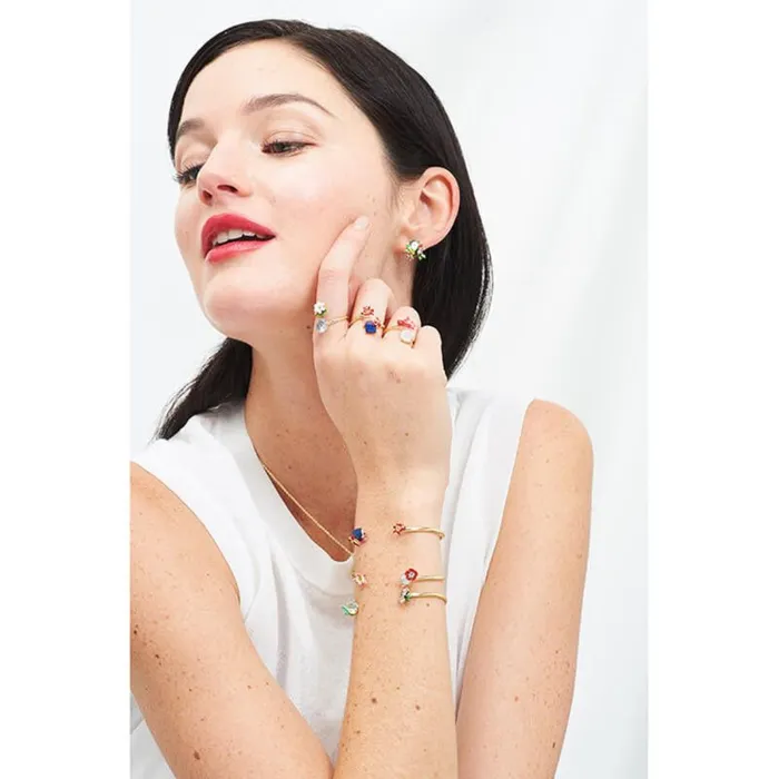 Les Nereides Robin On Its Branch And Carved Crystal Adjustable Ring Les Nereides Rings