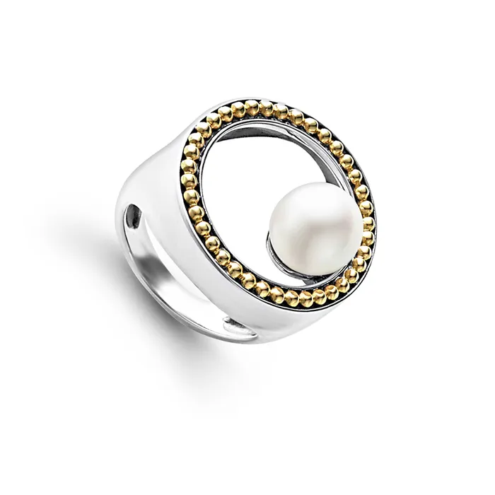 Luna Circle Pearl Statement Ring LAGOS Rings