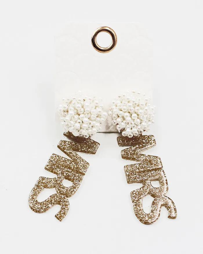 MRS Letter Clustered Pearl Top Earrings 080322 Earrings MRS Letter Clustered Pearl Top Earrings 080322 Earrings