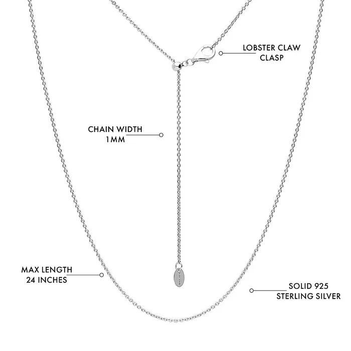 Necklaces BERRICLE Adjustable Slider Rolo Chain Necklace in Sterling Silver