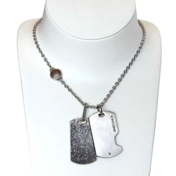 Necklaces Diesel Diesel Mens Necklace Stainless Steel With 2Pcs Pendant