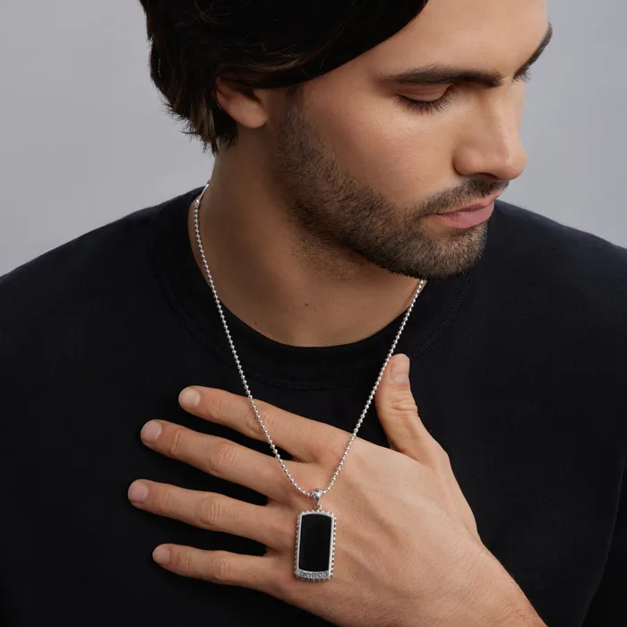 Necklaces LAGOS Anthem Black Agate Tag Amulet Necklace Necklaces LAGOS Anthem Black Agate Tag Amulet Necklace