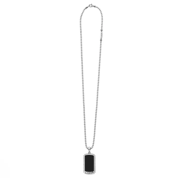 Necklaces LAGOS Anthem Black Agate Tag Amulet Necklace Necklaces LAGOS Anthem Black Agate Tag Amulet Necklace