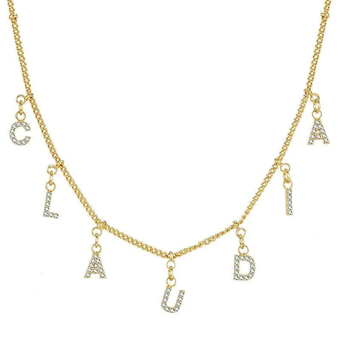 Necklaces Novalico Link Chain CZ Personalized Choker