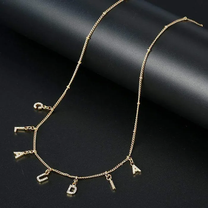 Necklaces Novalico Link Chain CZ Personalized Choker
