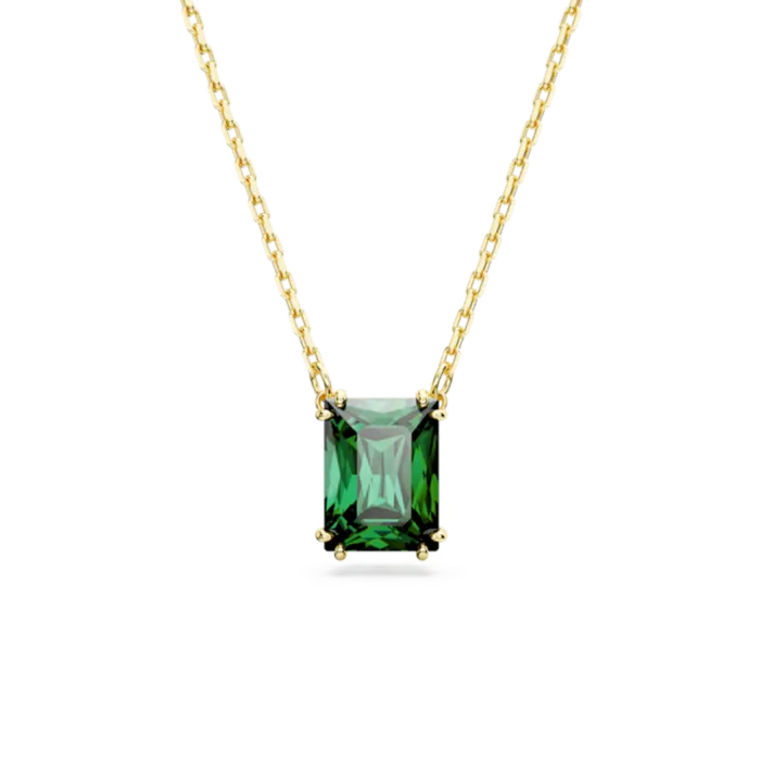 Necklaces Swarovski Swarovski Matrix Necklace Rectangular cut Green Goldtone plated Necklaces Swarovski Swarovski Matrix Necklace Rectangular cut Green Goldtone plated