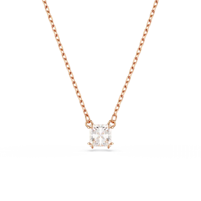 Necklaces Swarovski Swarovski Stilla necklace pendant Square cut White Rose goldtone plated Necklaces Swarovski Swarovski Stilla necklace pendant Square cut White Rose goldtone plated