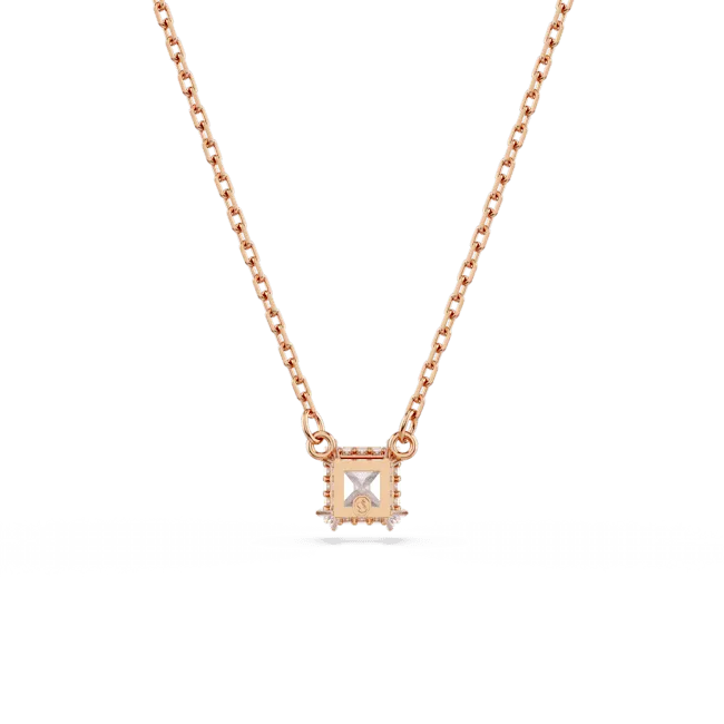 Necklaces Swarovski Swarovski Stilla necklace pendant Square cut White Rose goldtone plated