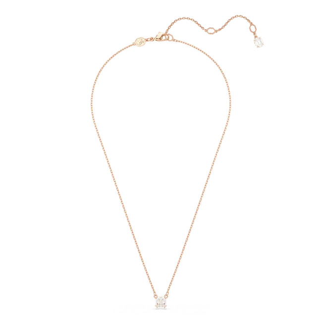 Necklaces Swarovski Swarovski Stilla necklace pendant Square cut White Rose goldtone plated