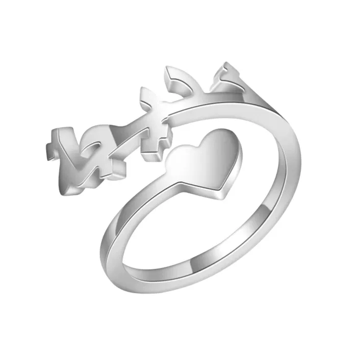 Novalico Rings Arabic Heart Name Ring