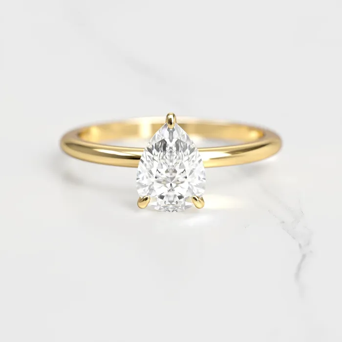 Pear Solitaire Diamond Ring Capucinne Rings