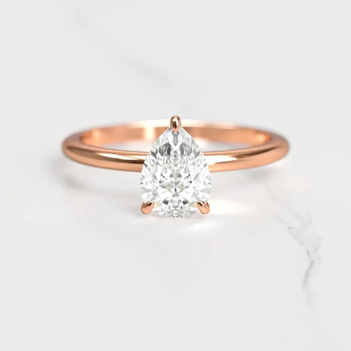 Pear Solitaire Diamond Ring Capucinne Rings