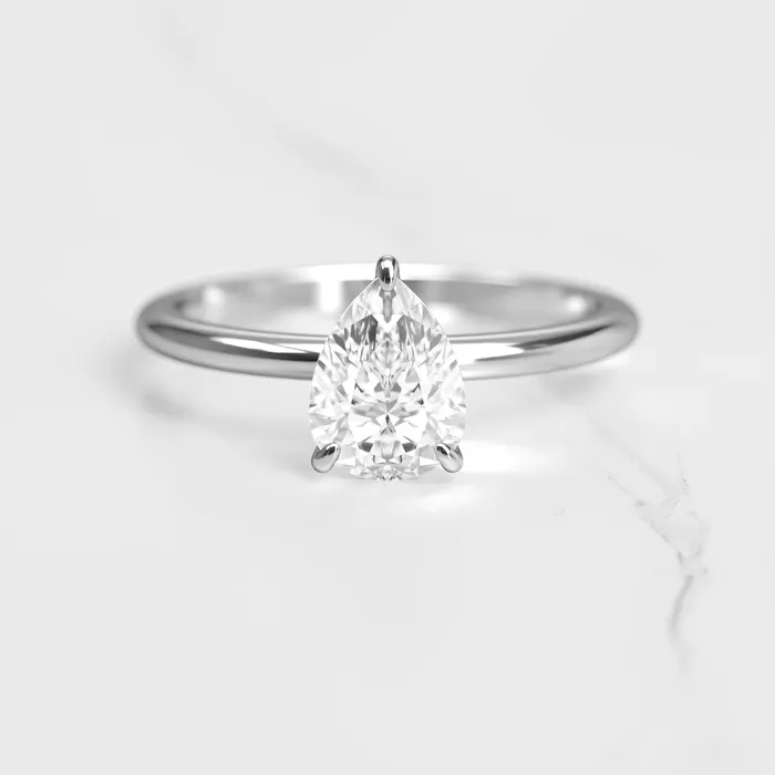 Pear Solitaire Diamond Ring Capucinne Rings