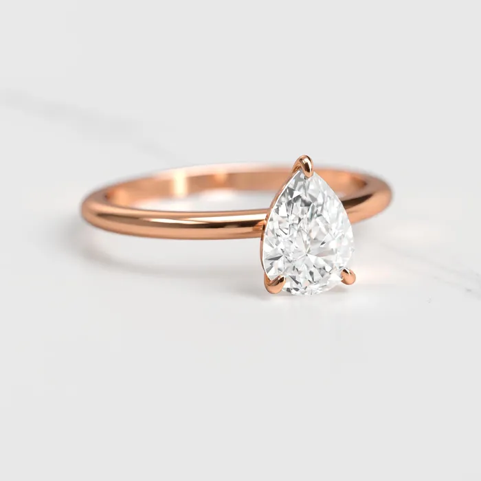 Pear Solitaire Diamond Ring Capucinne Rings