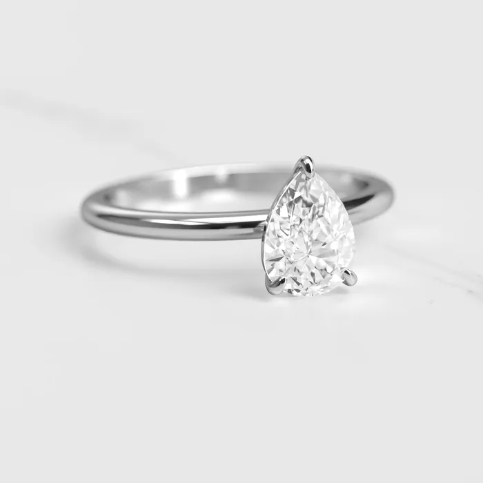 Pear Solitaire Diamond Ring Capucinne Rings