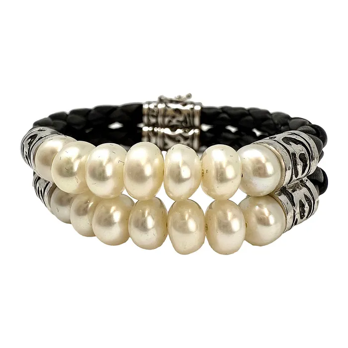 Pearl and Leather Bracelet Jewelry Bracelets
