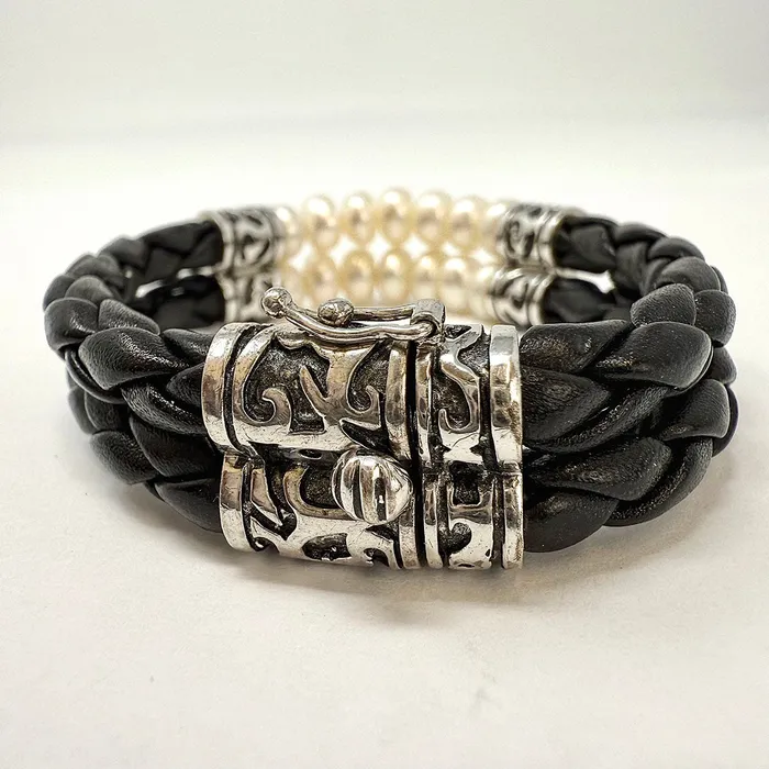 Pearl and Leather Bracelet Jewelry Bracelets