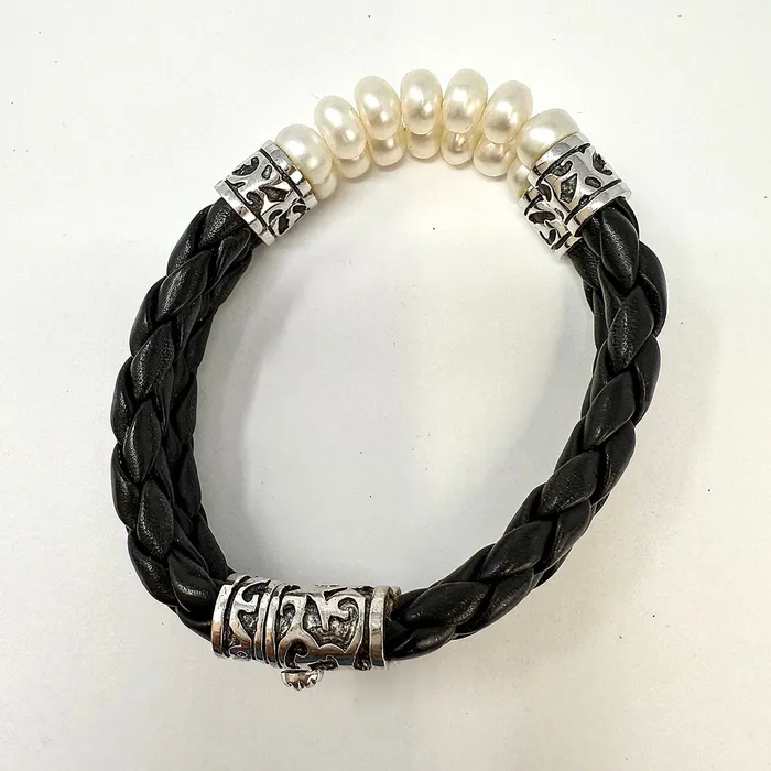 Pearl and Leather Bracelet Jewelry Bracelets