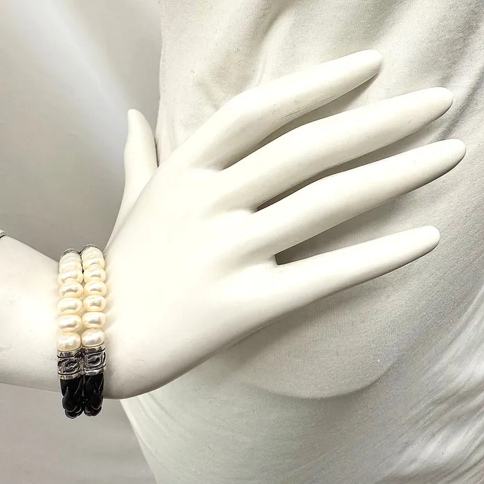 Pearl and Leather Bracelet Jewelry Bracelets