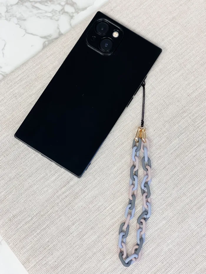 Prep Obsessed PR Bracelets Silicone Chunky Chain Phone Charm Bracelet Grey