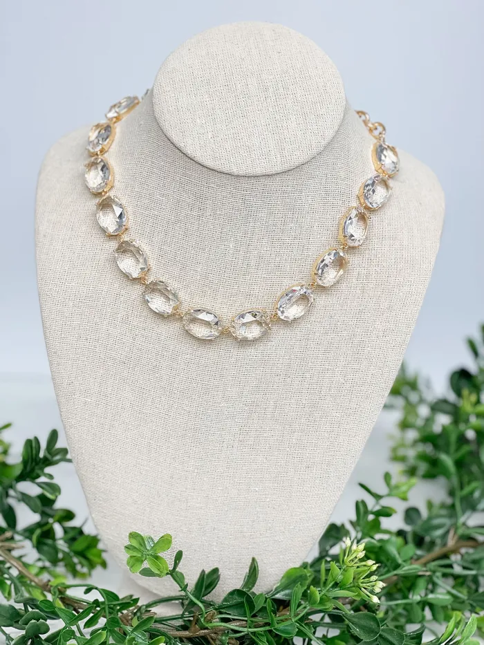 Prep Obsessed SI Oval Crystal Toggle Necklace Necklaces
