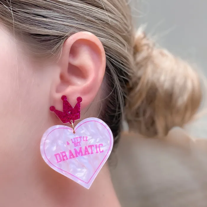 Prep Obsessed TL Earrings Little Bit Dramatic Glitter Heart Statement Earrings Prep Obsessed TL Earrings Little Bit Dramatic Glitter Heart Statement Earrings