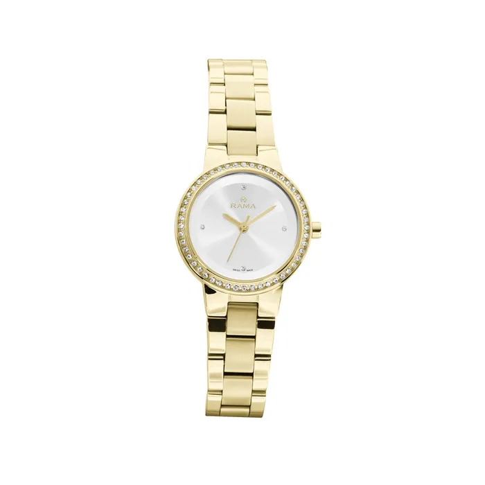 Rama Bracelets Rama Ladies Quartz Watch Full Yellow Gold Plated Stainless Steel Case Bracelet With Silver Sun Ray Dial Rama Bracelets Rama Ladies Quartz Watch Full Yellow Gold Plated Stainless Steel Case Bracelet With Silver Sun Ray Dial