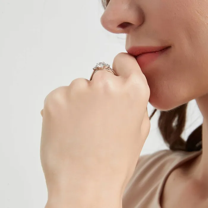 Rings BERRICLE 3Stone 08ct CZ Ring Set in Sterling Silver