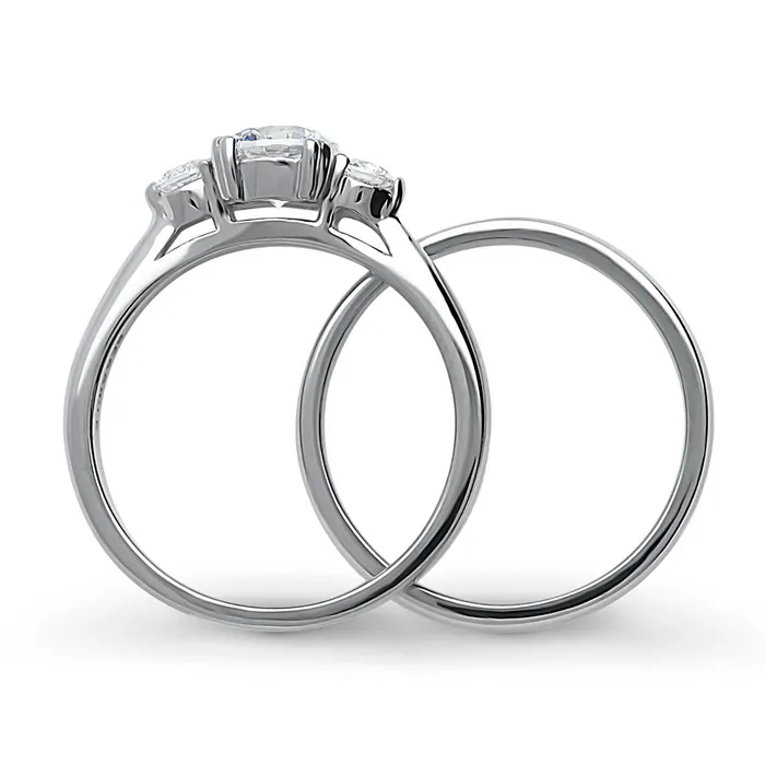 Rings BERRICLE 3Stone 08ct CZ Ring Set in Sterling Silver
