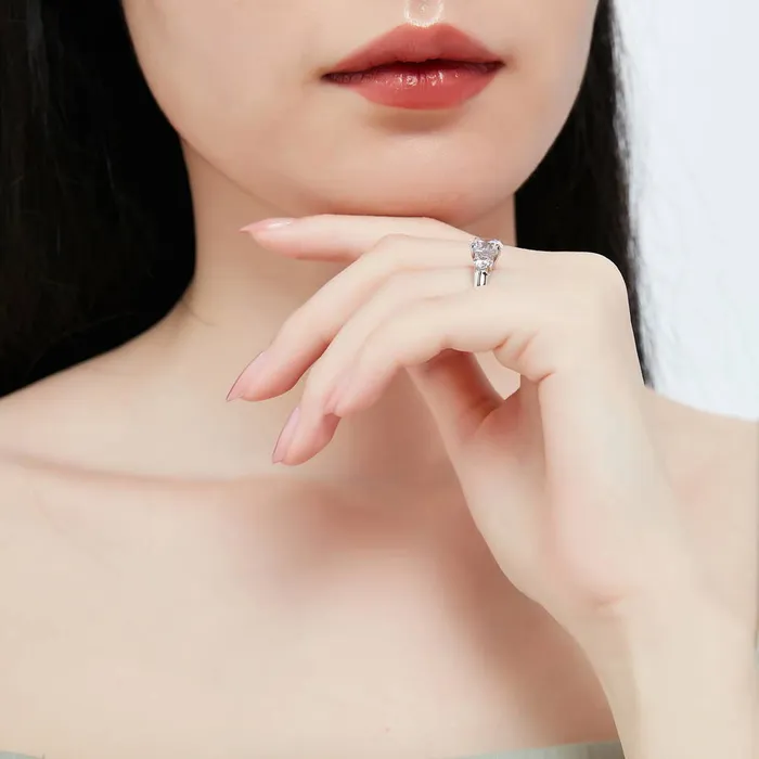 Rings BERRICLE 3Stone 24ct CZ Ring Set in Sterling Silver