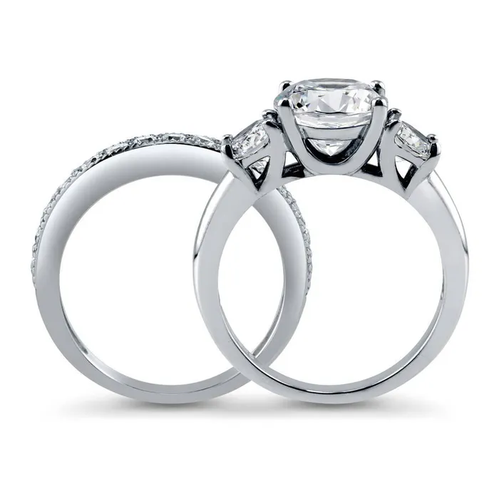 Rings BERRICLE 3Stone 24ct CZ Ring Set in Sterling Silver