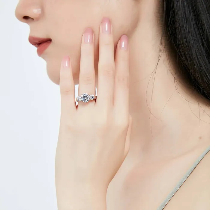 Rings BERRICLE 3Stone 24ct CZ Ring Set in Sterling Silver
