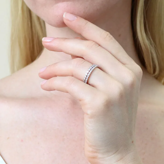 Rings BERRICLE Bubble Pave CZ Eternity Ring Set in Sterling Silver