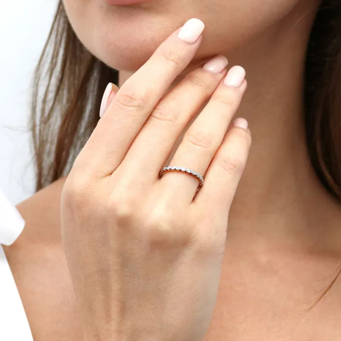 Rings BERRICLE Bubble Pave CZ Eternity Ring Set in Sterling Silver