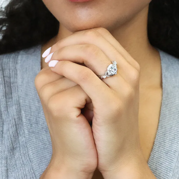Rings BERRICLE Halo Art Deco Princess CZ Ring in Sterling Silver