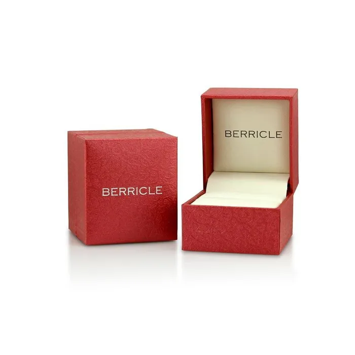 Rings BERRICLE Halo Wishbone Oval CZ Ring Set in Sterling Silver
