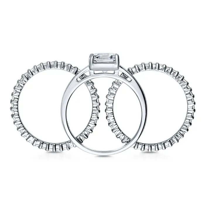 Rings BERRICLE Solitaire 2ct Asscher CZ Ring Set in Sterling Silver