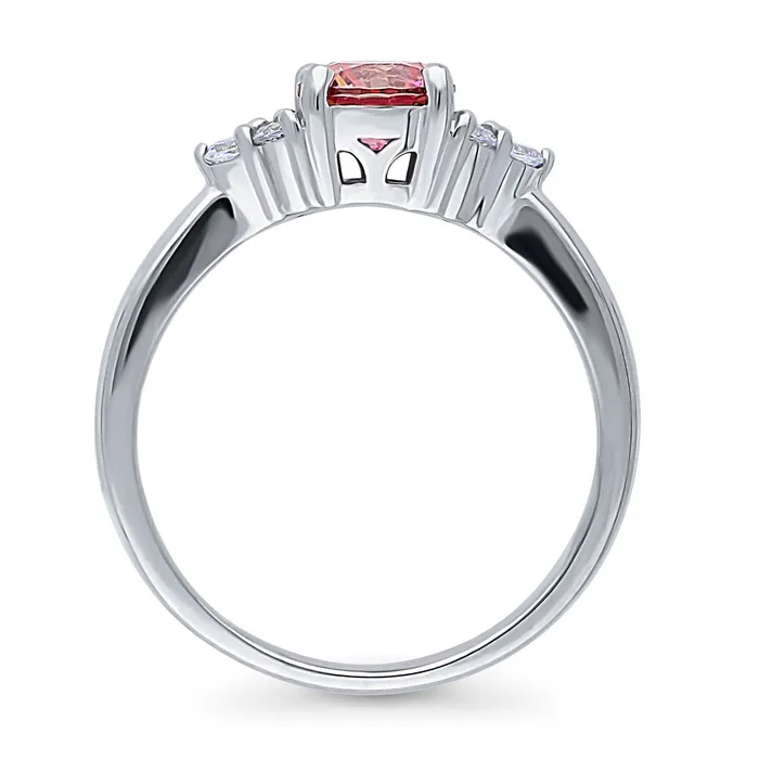 Rings BERRICLE Solitaire Red CZ Ring in Sterling Silver 08ct