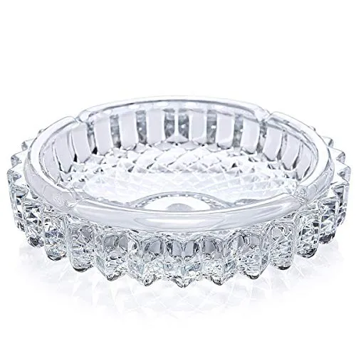 Rings Dropshipped via Social Commerce Network Glass Lightweight Durable Crystal Cut Design and Fine Quality Ash Tray Transparent 1Pc