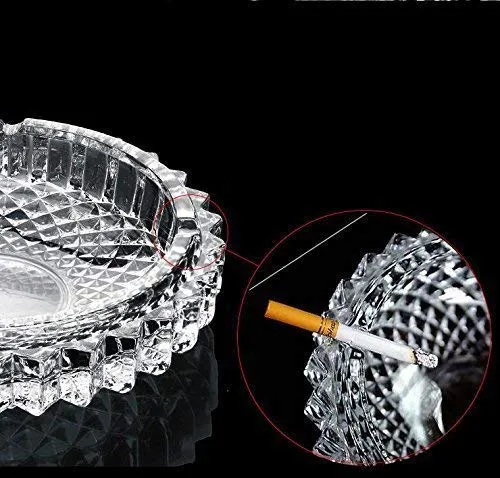 Rings Dropshipped via Social Commerce Network Glass Lightweight Durable Crystal Cut Design and Fine Quality Ash Tray Transparent 1Pc