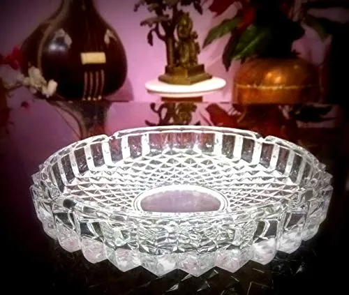 Rings Dropshipped via Social Commerce Network Glass Lightweight Durable Crystal Cut Design and Fine Quality Ash Tray Transparent 1Pc