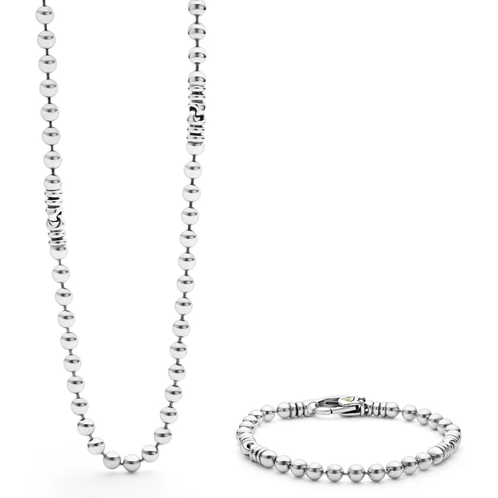 Rings LAGOS Anthem Sterling Silver Caviar Beaded Gift Set