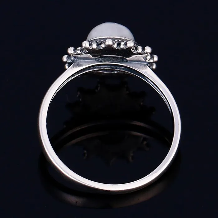 Rings Sterling Silver Moonstone Moon Ring WickedAF