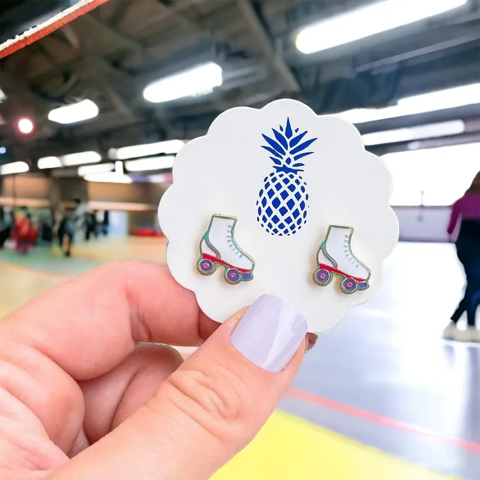 Roller Skates Signature Enamel Stud Earrings by Prep Obsessed Prep Obsessed LM Earrings Roller Skates Signature Enamel Stud Earrings by Prep Obsessed Prep Obsessed LM Earrings