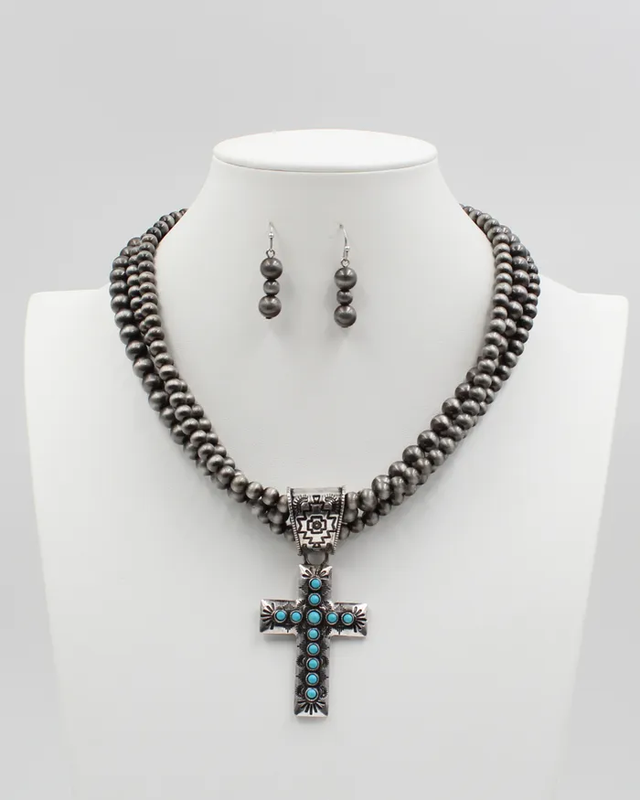 Rustic Cross Necklace and Earrings Set FEB2025 Earrings Rustic Cross Necklace and Earrings Set FEB2025 Earrings