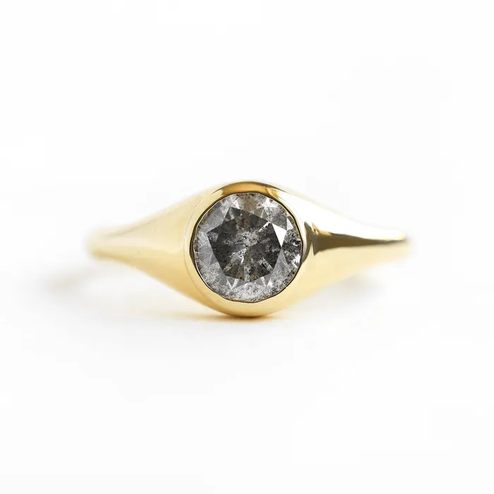Salt And Pepper Diamond Ring Capucinne Rings