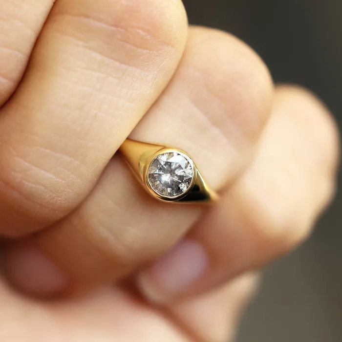 Salt And Pepper Diamond Ring Capucinne Rings