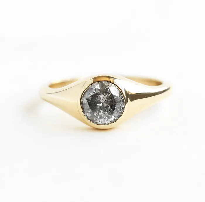 Salt And Pepper Diamond Ring Capucinne Rings