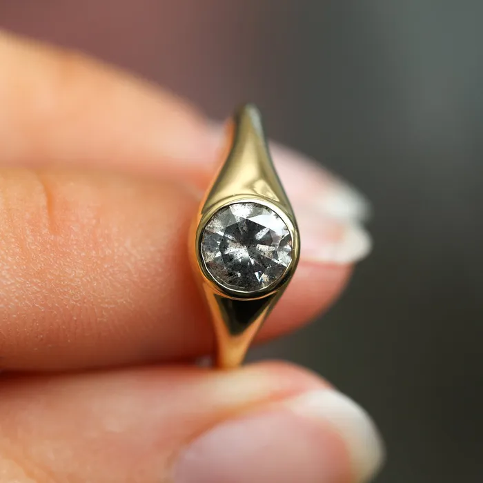 Salt And Pepper Diamond Ring Capucinne Rings
